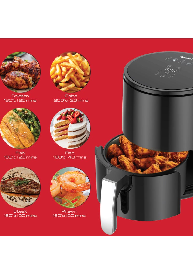 Multifunctional Air Fryer With 6 Preset Programs, Overheat Prevention, Digital Touch With 1-60 Min Timer 2.5 L 1200 W NAF350 Black