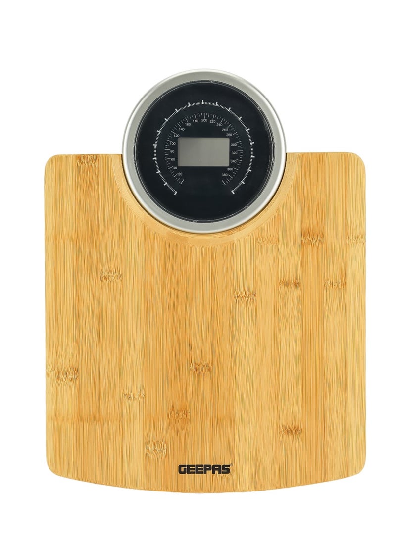 Electronic Personal Scale - GBS46529 With Digital Display, Bamboo Platform, Maximum Weight Of 180 Kg/396LB