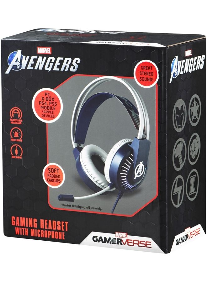 Amplify Smd'S Marvel Avengers Wired Rgb Gaming Headphone with Adjustable Microphone with Light