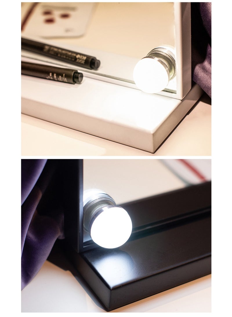 50*42 cm Vanity Mirror with Lights, 13 Dimmable LED Bulbs 3 Color Lighted Makeup Mirror, Tabletop or Wall-Mounted, Touch Control