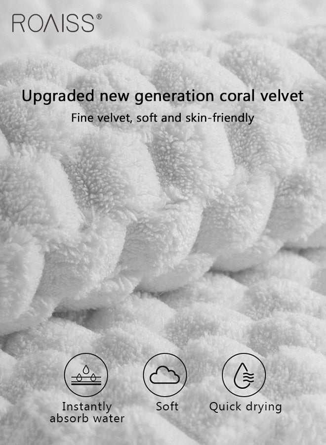 Thicken Absorbent Bathrobe Unisex Cloud Pattern Coral Fleece Sleepwear Autumn Winter Ladies Lightweight Soft Non Shedding Robe with Hood