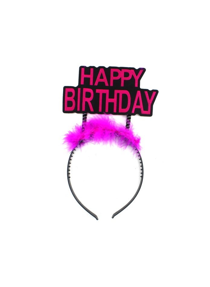 Happy Birthday Tiara Dark Pink Color 1Pcs/Card