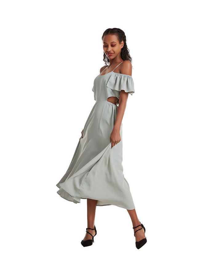 Halter Casual Dress Off White