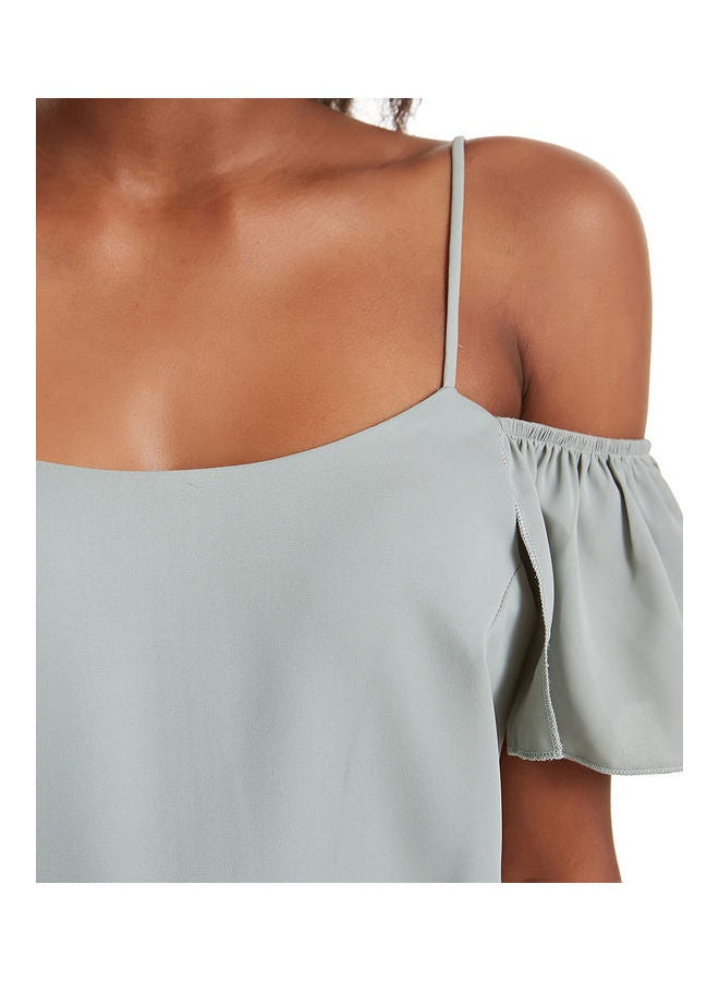 Halter Casual Dress Off White