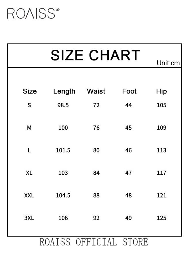 Straight Leg Loose Fit Jeans for Men Elastic Waist Drawstring Jeans for Male Retro Distressed Washed Denim Trousers Mens Casual Cargo Pants High Street Style