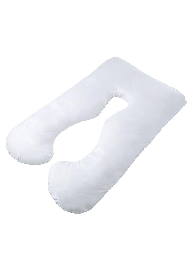 U-Shaped Multifunctional, Elegant Maternity Pillow Women’s Side Sleeping White Cotton 80 x 120cm