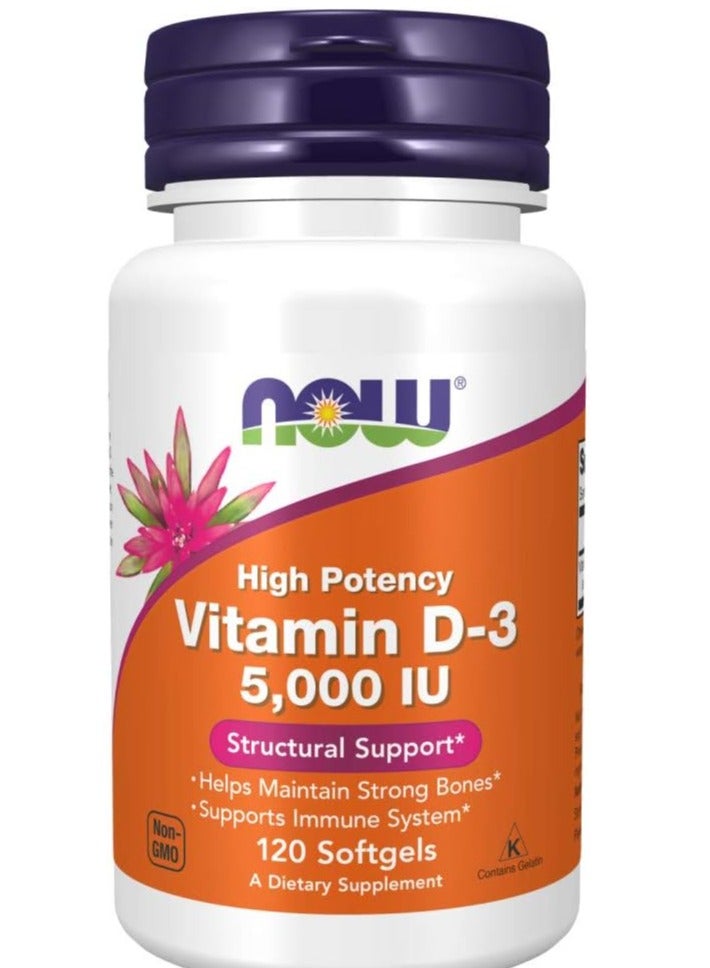 Vitamin D3 5000iu, 120 Softgels