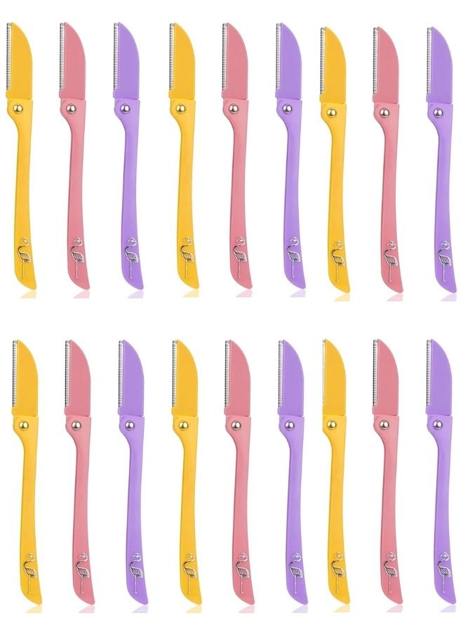 18 Pieces Flamingos Ladies Razor For Facial And Body Hair Yellow/Pink/Purple