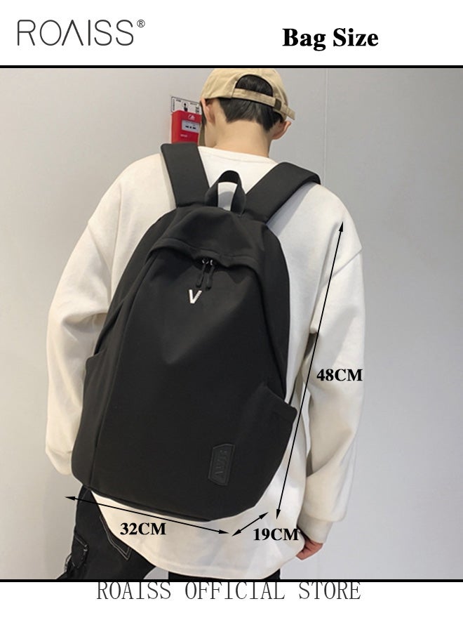Unisex Large Capacity Solid Color Backpack Minimalist Casual Multifunctional Student Daypack Scientific Storage Travel Bags Computer Bag