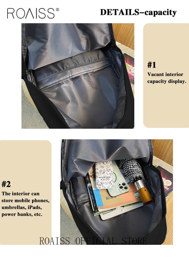 Unisex Large Capacity Solid Color Backpack Minimalist Casual Multifunctional Student Daypack Scientific Storage Travel Bags Computer Bag