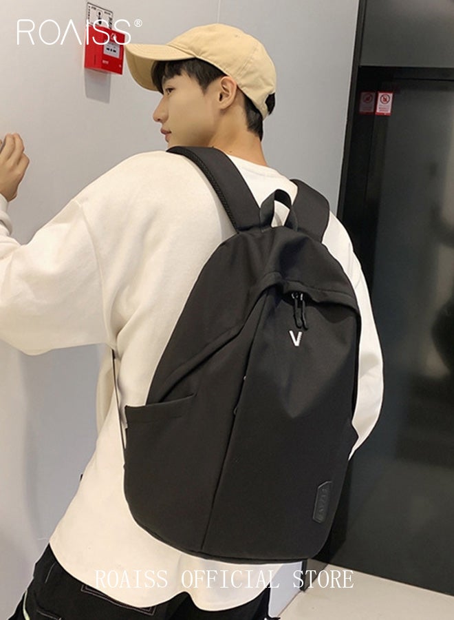 Unisex Large Capacity Solid Color Backpack Minimalist Casual Multifunctional Student Daypack Scientific Storage Travel Bags Computer Bag