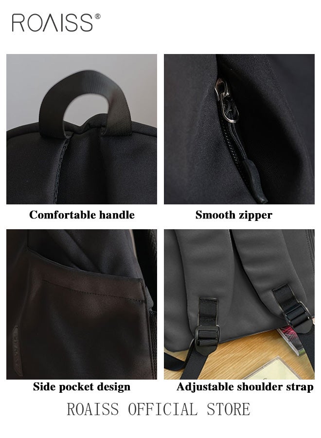 Unisex Large Capacity Solid Color Backpack Minimalist Casual Multifunctional Student Daypack Scientific Storage Travel Bags Computer Bag