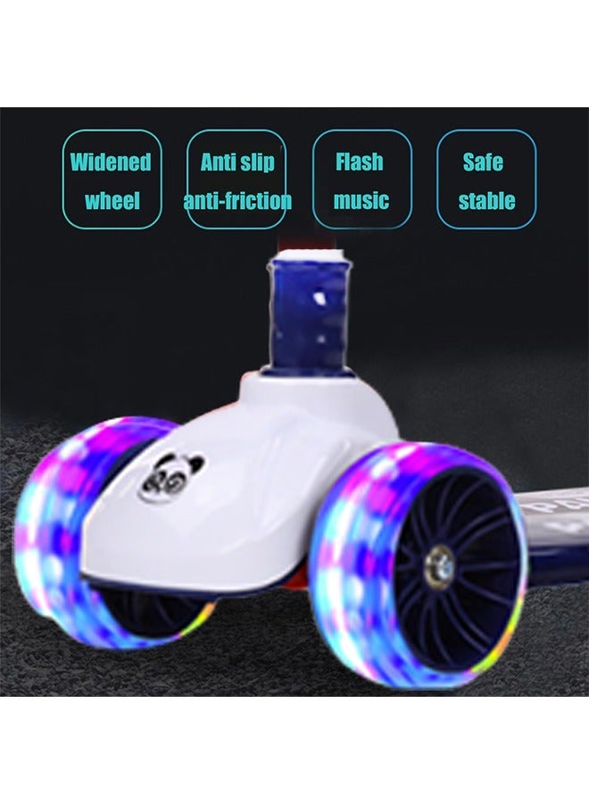 Scooter for Kids,3 Wheel Kid Scooter with Foldable & Height Adjustable Handle for Boy Girl Age 1-14 Year,Lean to Steer,Non-Slip Deck,Scooter for Toddler with LED Light Wheel and Music