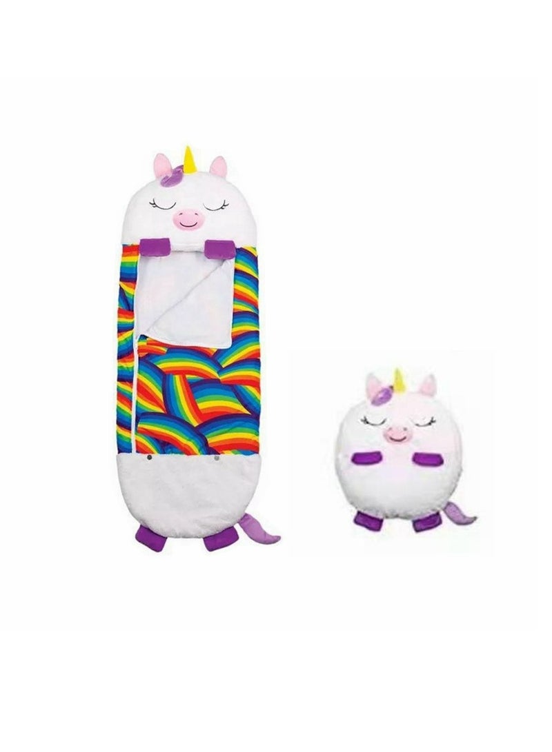COOLBABY Kids Cartoon Lazy Warm Sleeping Bag, Foldable Cartoon Animal Sleeping Bag, Suitable for Children Playing and Camping