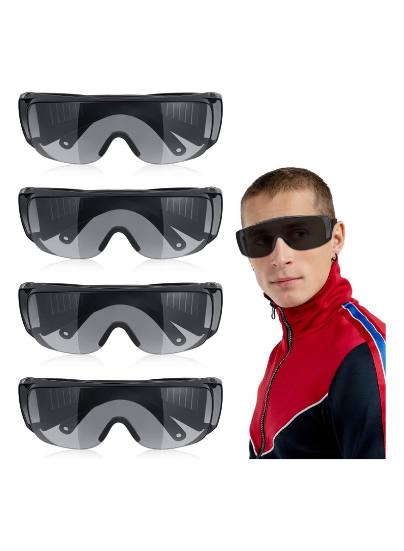 4 Pairs UV Resistant Safety Glasses Protective Eyewear, Tanning Goggles Glasses, Red Light Therapy Glasses,black Glasses Lab Protective Glasses Comprehensive Protection for Your Eyes
