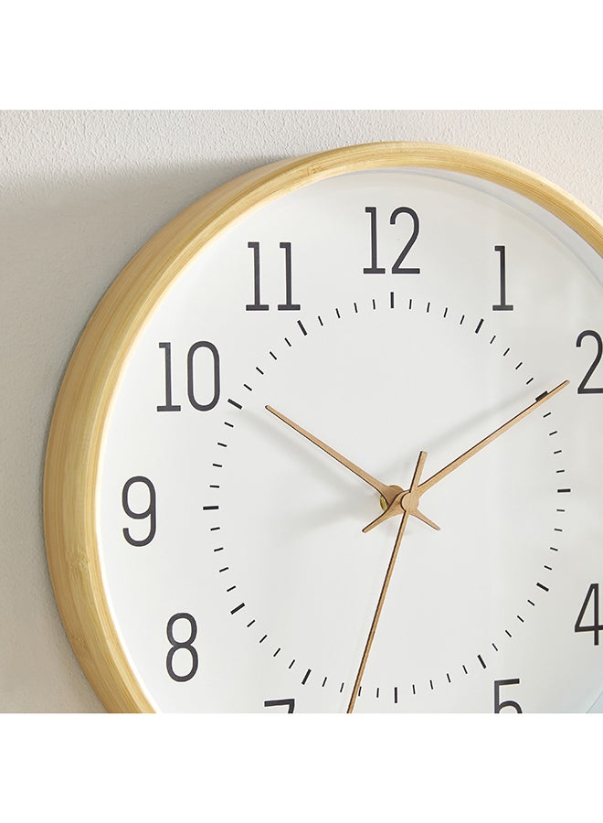 Espiri Bamboo Frame Wall Clock 31.7 x 31.7 x 5 cm