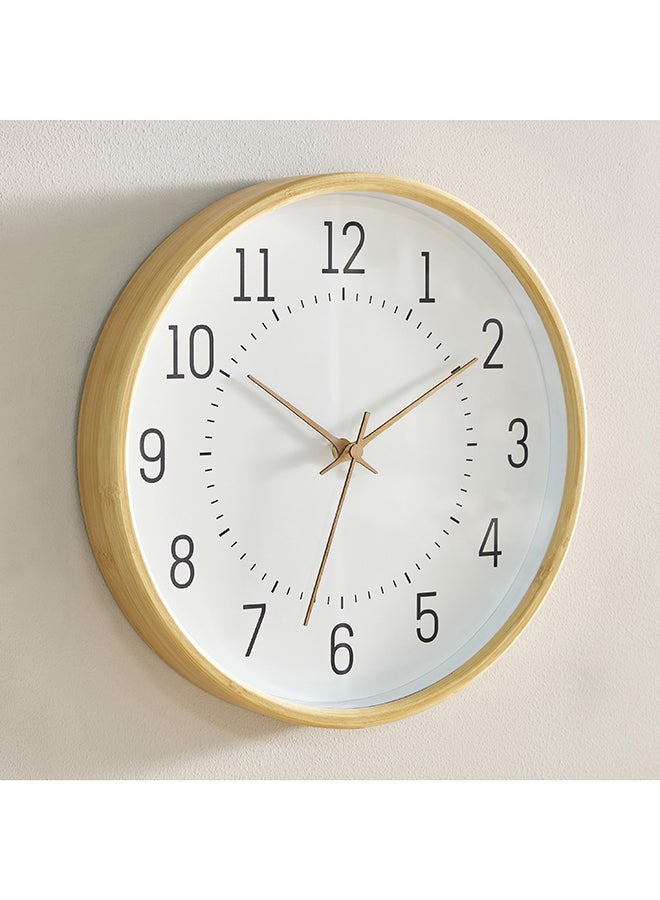 Espiri Bamboo Frame Wall Clock 31.7 x 31.7 x 5 cm