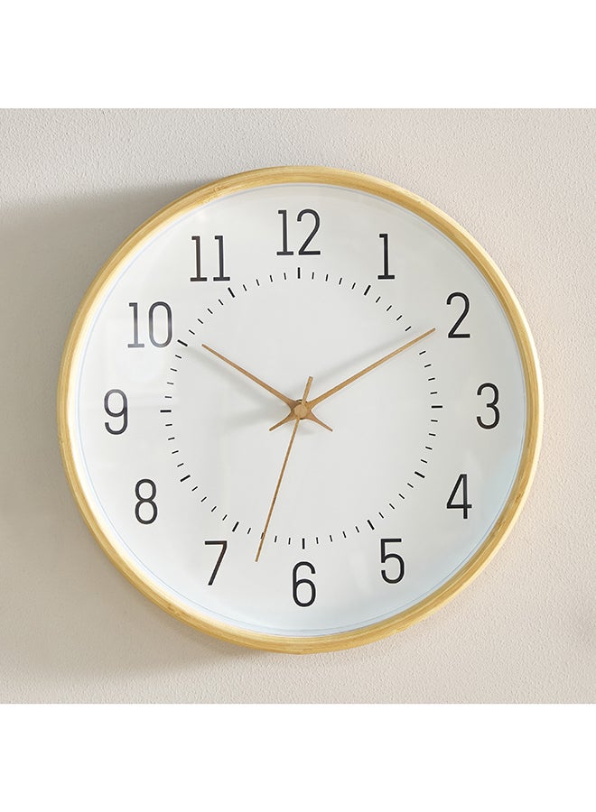 Espiri Bamboo Frame Wall Clock 31.7 x 31.7 x 5 cm