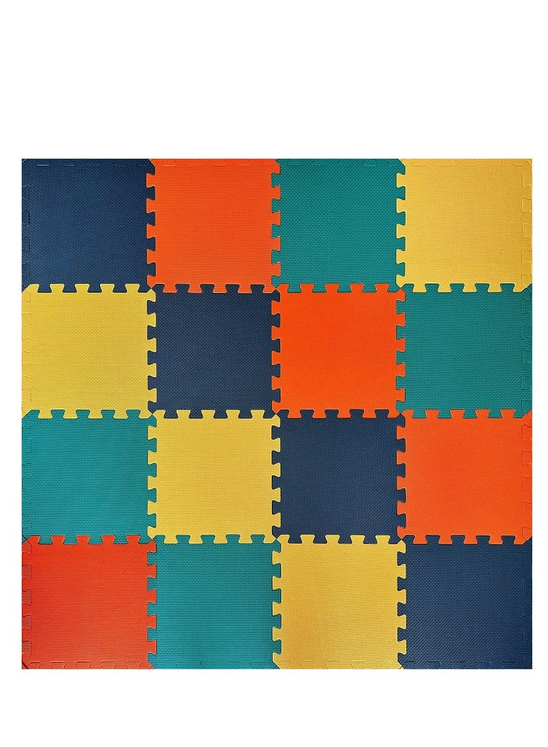 COOLBABY Soft Non-Toxic Baby Play Mat Colorful Puzzles 16 Pieces EVA Foam Interlocking Tiles for Gym Nursery Playroom