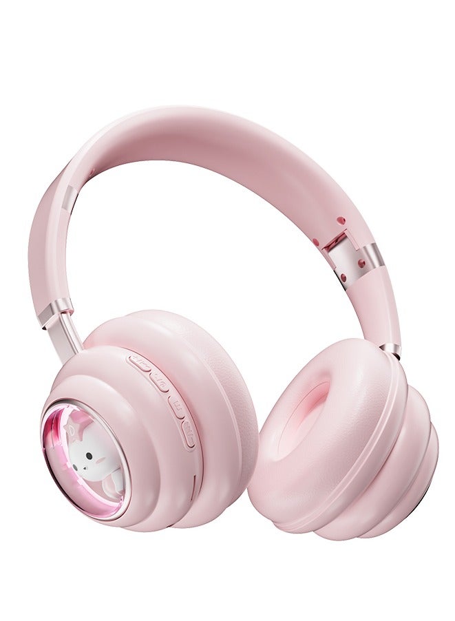 KE-30 Wireless Headset Over-Ear Headphones Bluetooth Pc Gaming Headphones Pink