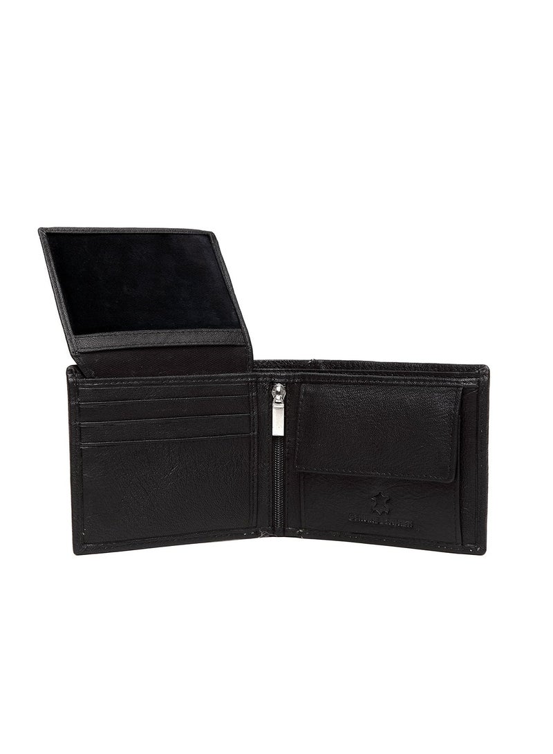 Black Leather Men's Wallet (WH1255)