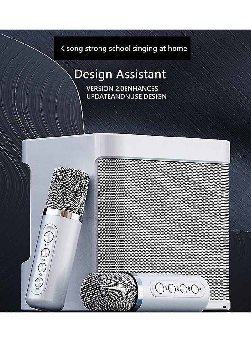 Ys-203 Portable K Song Bluetooth Soundbox Speaker Wireless White color