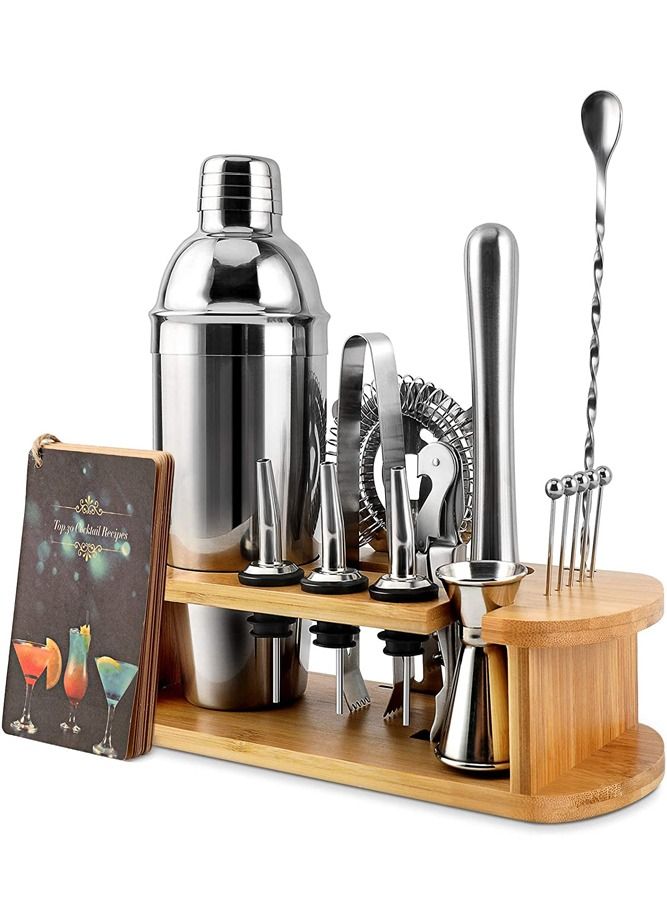 16 Pcs 750mL Stainless Steel Cocktail Shaker with Stand