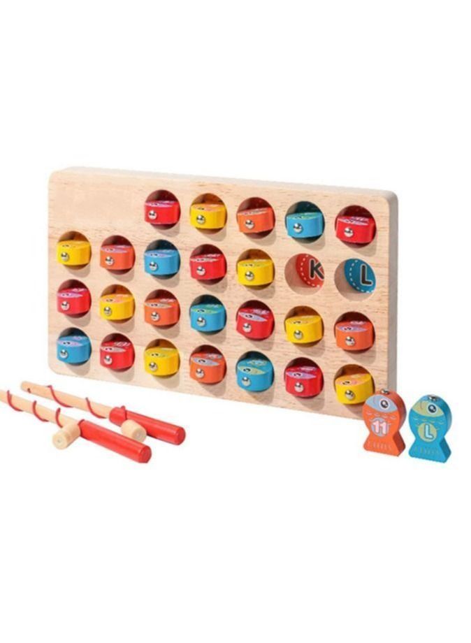 Wooden Magnetic Fishing Game Multicolour