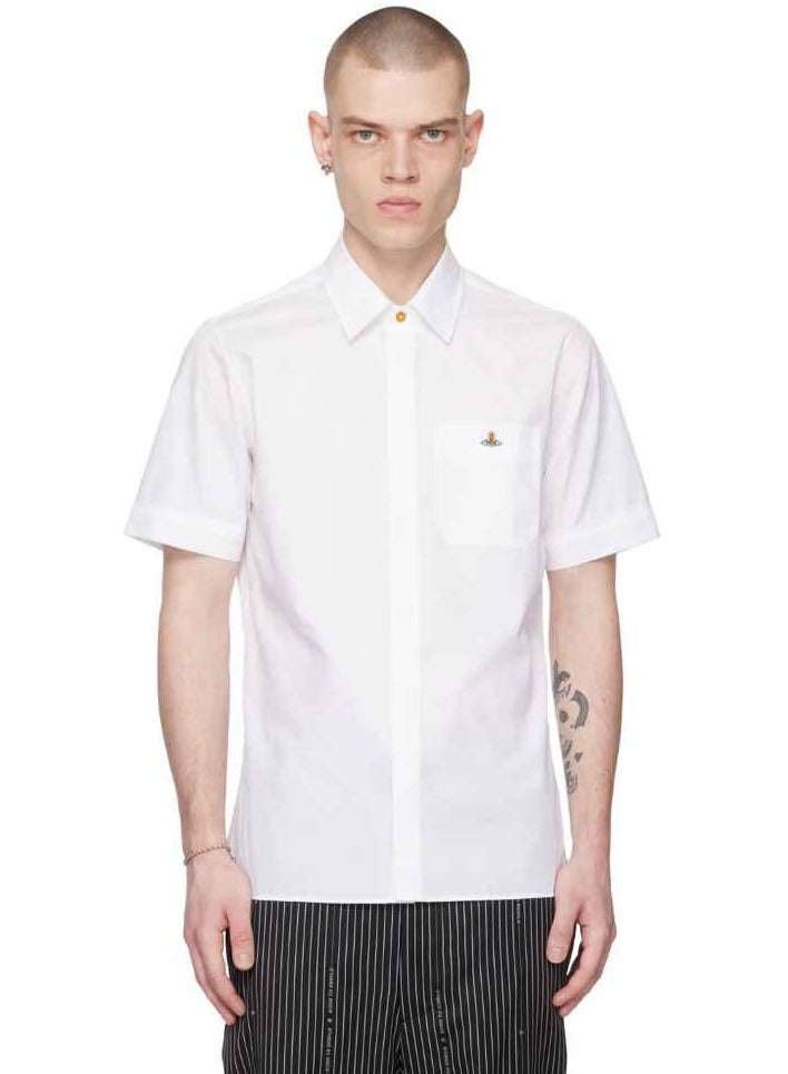 VIVIENNE WESTWOOD White Embroidered Shirt (IT 50 = LARGE)