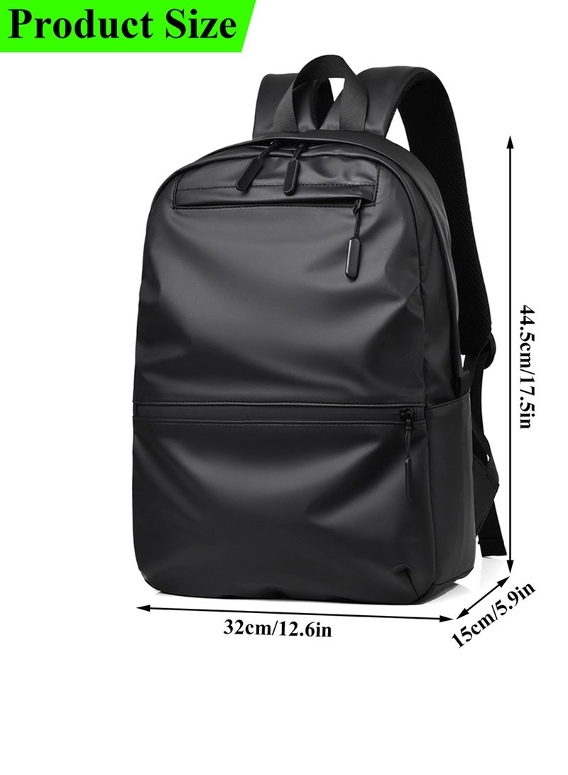Qiccijoo Laptop Backpack for Men or Women, Water Resistant Travel Backpacks,Fashion Slim Durable College School Backpacks Fits 15.6 Inch Laptop Business Travel Anti Theft Bookbag Gift(Black)