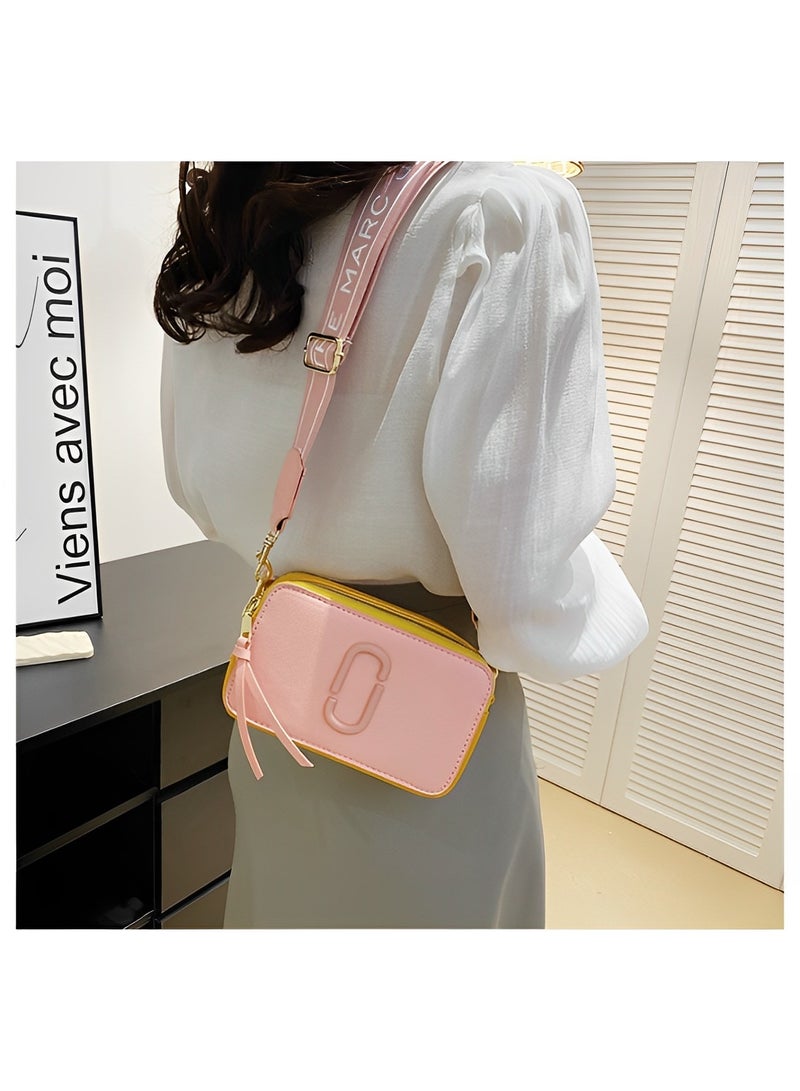 Women's Crossbody Bag Shoulder Bag with Adjustable Wide Strap Square Camera Crossbody Purse HandBag Simple Trendy Small Shoulder Bag