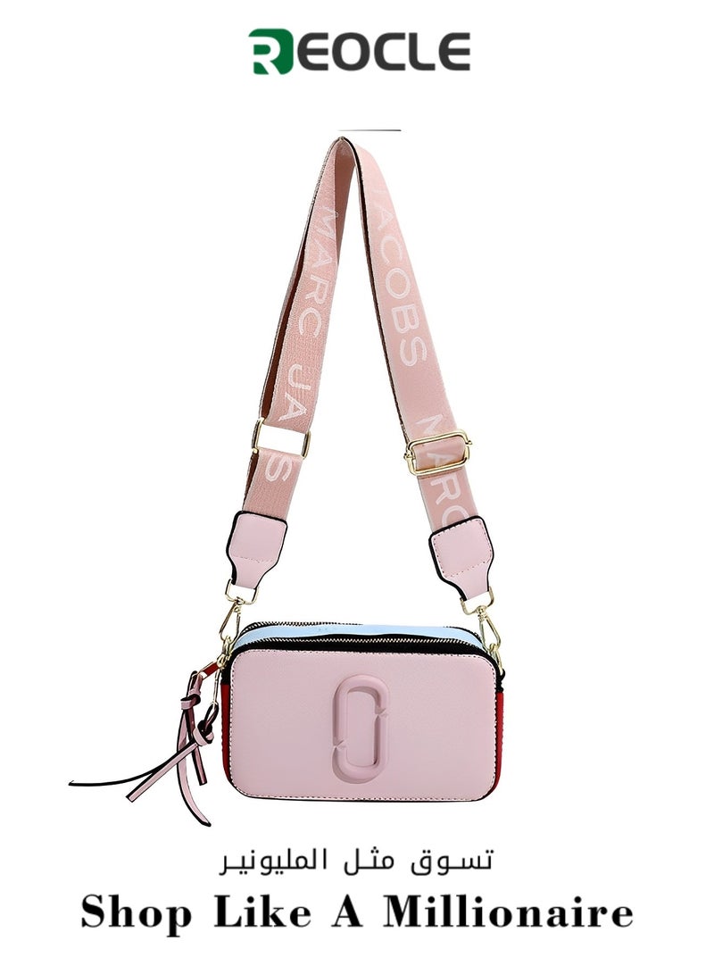 Women's Crossbody Bag Shoulder Bag with Adjustable Wide Strap Square Camera Crossbody Purse HandBag Simple Trendy Small Shoulder Bag