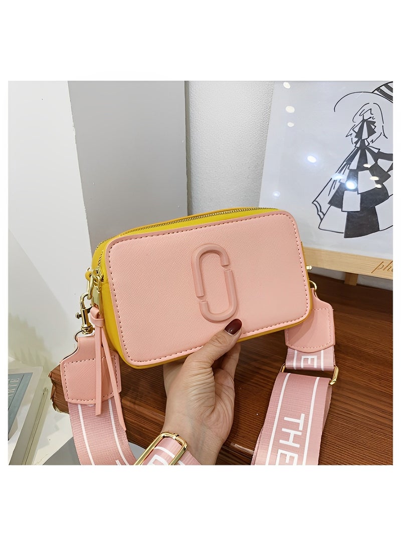 Women's Crossbody Bag Shoulder Bag with Adjustable Wide Strap Square Camera Crossbody Purse HandBag Simple Trendy Small Shoulder Bag