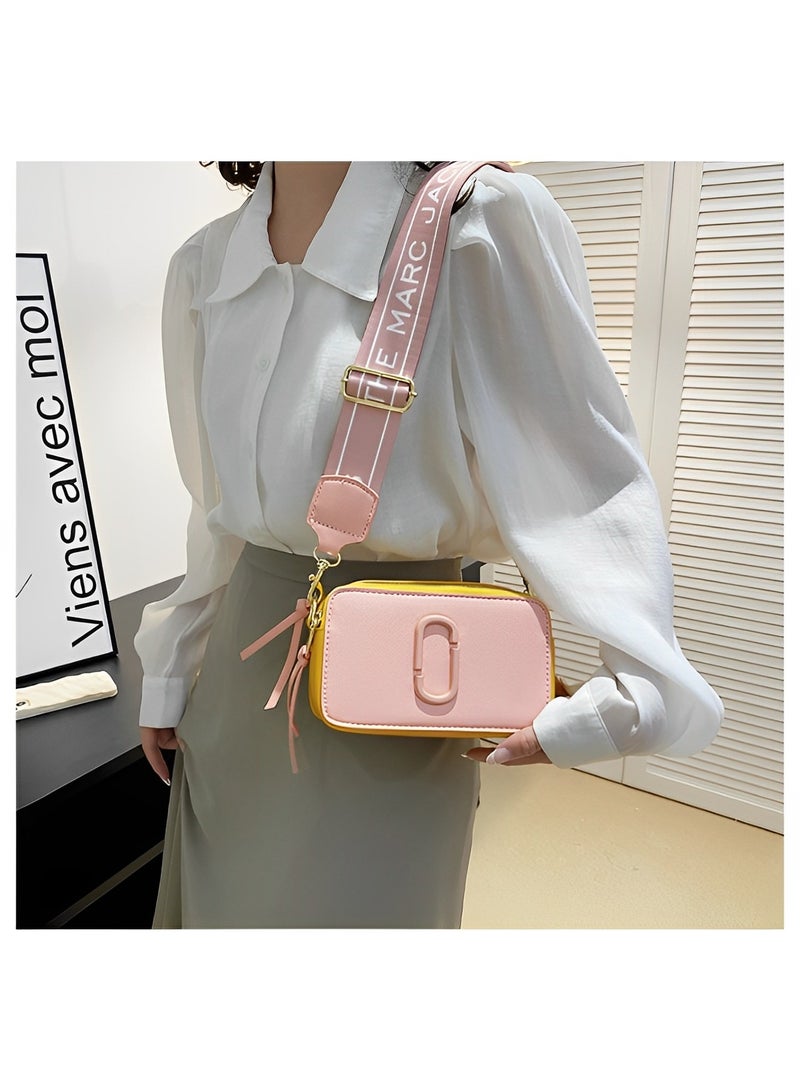 Women's Crossbody Bag Shoulder Bag with Adjustable Wide Strap Square Camera Crossbody Purse HandBag Simple Trendy Small Shoulder Bag