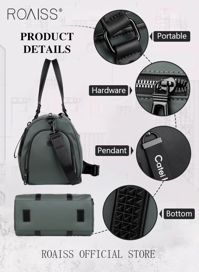 Large Capacity Portable Travel Duffle for Men and Unisex Multifunctional Business Shoulder Bag Gym Handbag with Side Shoe Pocket in Separation of Wet and Dry