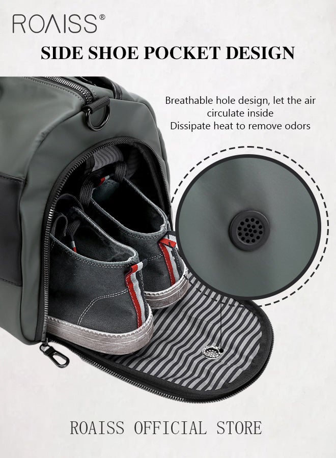 Large Capacity Portable Travel Duffle for Men and Unisex Multifunctional Business Shoulder Bag Gym Handbag with Side Shoe Pocket in Separation of Wet and Dry
