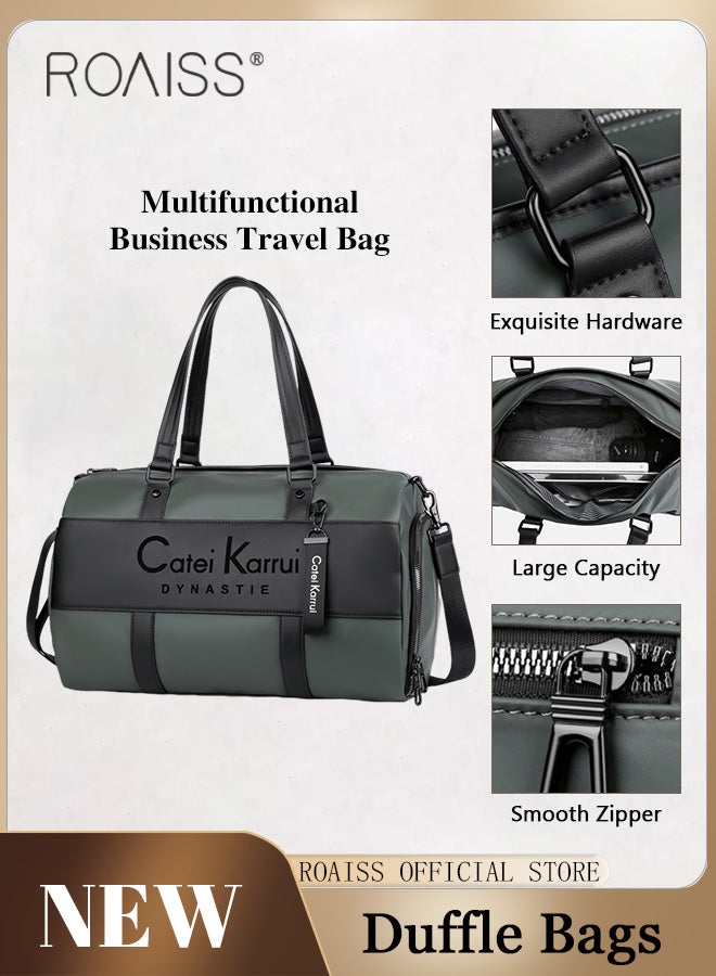Large Capacity Portable Travel Duffle for Men and Unisex Multifunctional Business Shoulder Bag Gym Handbag with Side Shoe Pocket in Separation of Wet and Dry