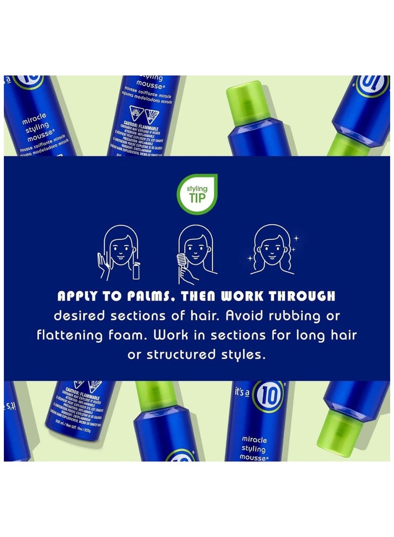 Haircare Miracle Styling Mousse, 9 fl. Oz, Volume and texture, Haircare styling aid, Define curls, Superior hold