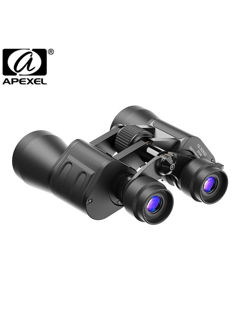 APEXEL Optics Binoculars 10-30X50 High Power HD Telescope 22mm Large for Hunting