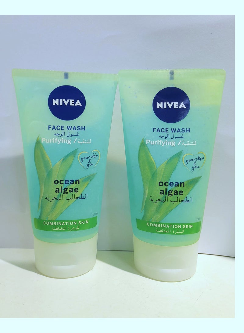 Face Wash Purifying Cleansing ocean algae Combination Skin 150ml Pack of 2