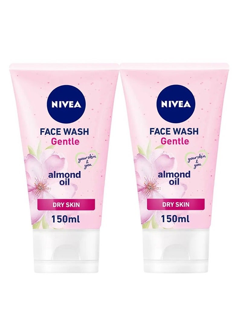 Face Wash Gentle  Almond Oil Cleanser for Dry to Sensitive Skin 150ml Pack of 2