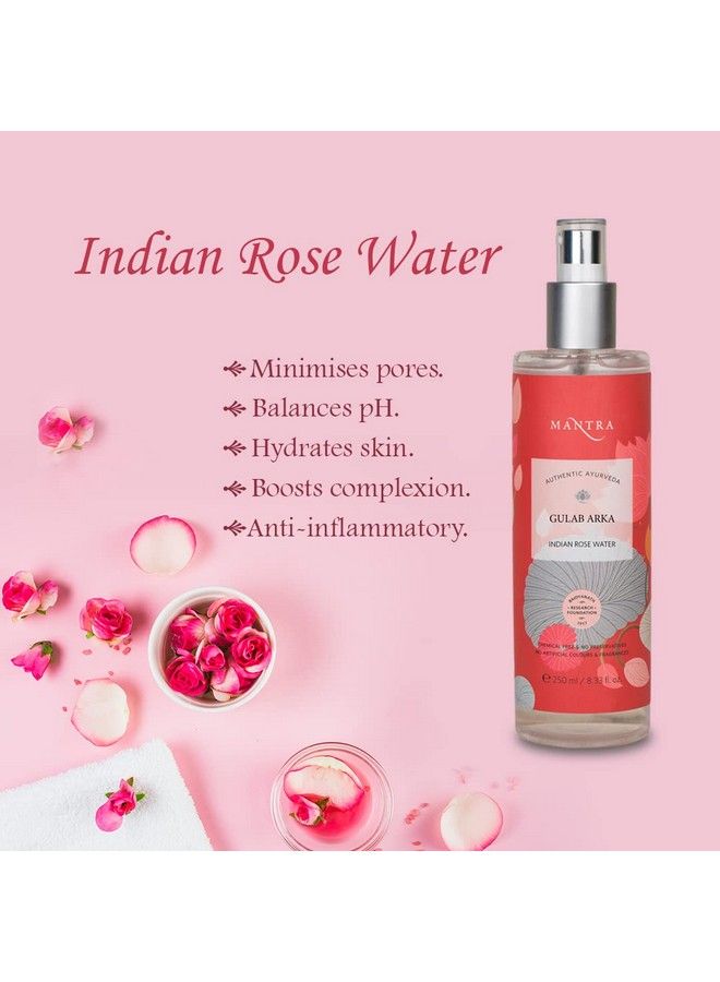 (By Baidyanath Research Foundation) Herbal Gulab Arka Indian Rose Water Refreshing Toner 250 Ml