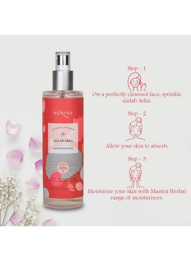 (By Baidyanath Research Foundation) Herbal Gulab Arka Indian Rose Water Refreshing Toner 250 Ml