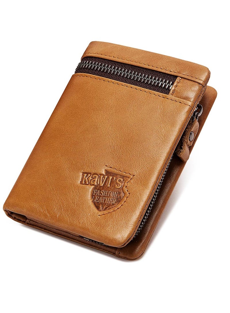 Bifold Leather Wallet for Men Brown Colour