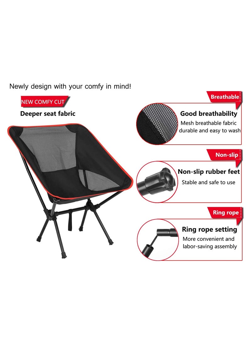 Folding Camping Chairs, Lightweight Camping Chairs, Portable Ultralight Folding Chair, Compact Backpacking Camp Chairs with Carry Bag, for Outdoor, Camping, Picnic, Fishing, Hiking and More