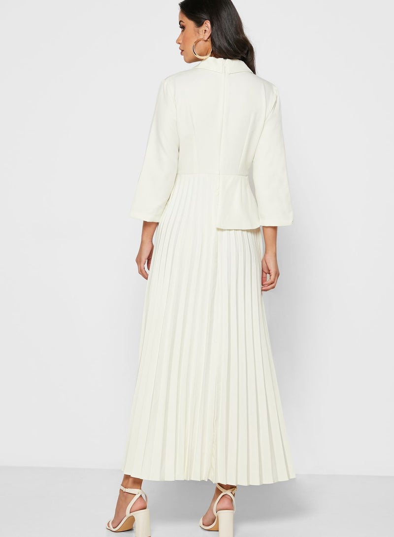 Pleated Blazer Dress