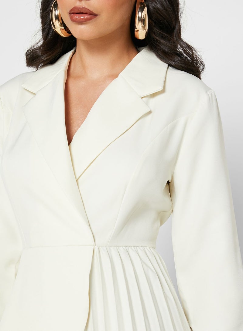 Pleated Blazer Dress