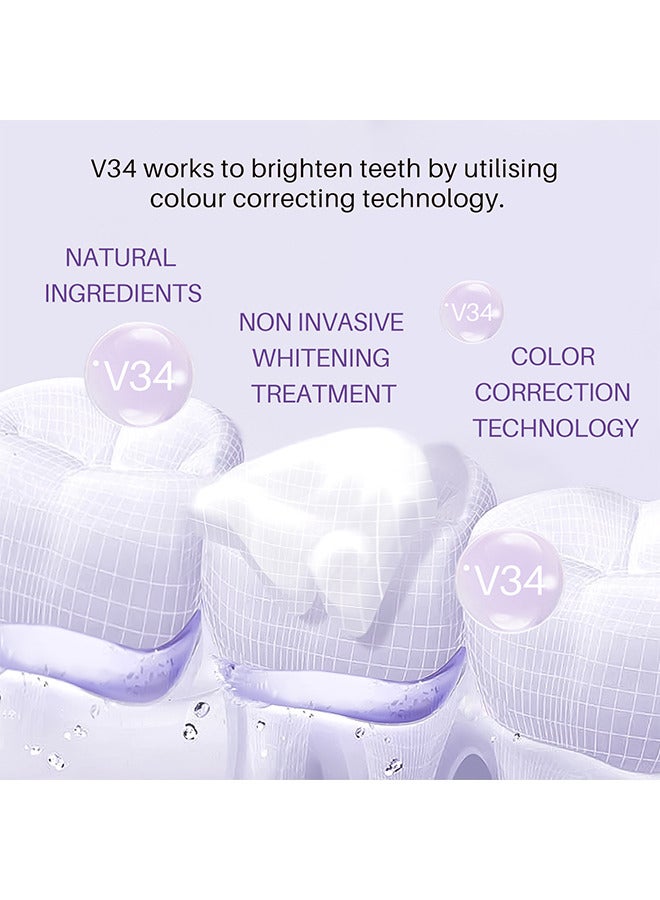 Purple Teeth Whitening Mousse, Dental Color Corrector Foam, Yellow Stain Removal for Teeth, Purple Toothpaste for Teeth Whitening, Teeth Whitening Kit for Sensitive Teeth 50ML