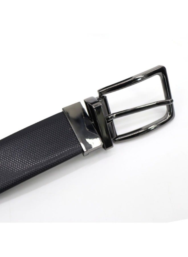 Gai Mattiolo Men’s Reversible Leather Belt – Double-Face Black/Brown or Black/Blue – 35mm Wide Italian Calf Leather Belt
