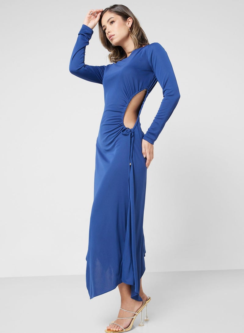 Asymmetric Twisted Hem Dress